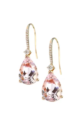 Parade Design 18KYG Diamond & Morganite Drop Earrings