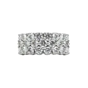 PLATINUM THREE-ROW BEAD-SET DIAMOND BAND 2.67CTW