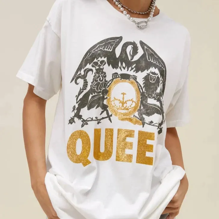 Queen Glitter Tee (White)