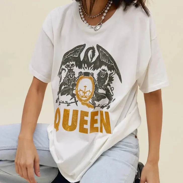 Queen Glitter Tee (White)