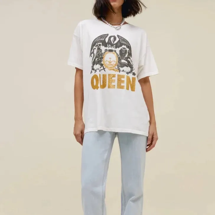 Queen Glitter Tee (White)