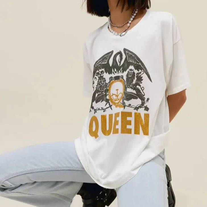 Queen Glitter Tee (White)