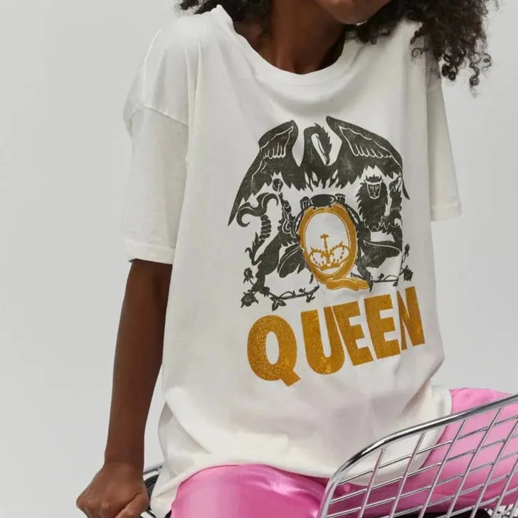 Queen Glitter Tee (White)