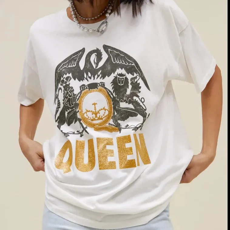 Queen Glitter Tee (White)