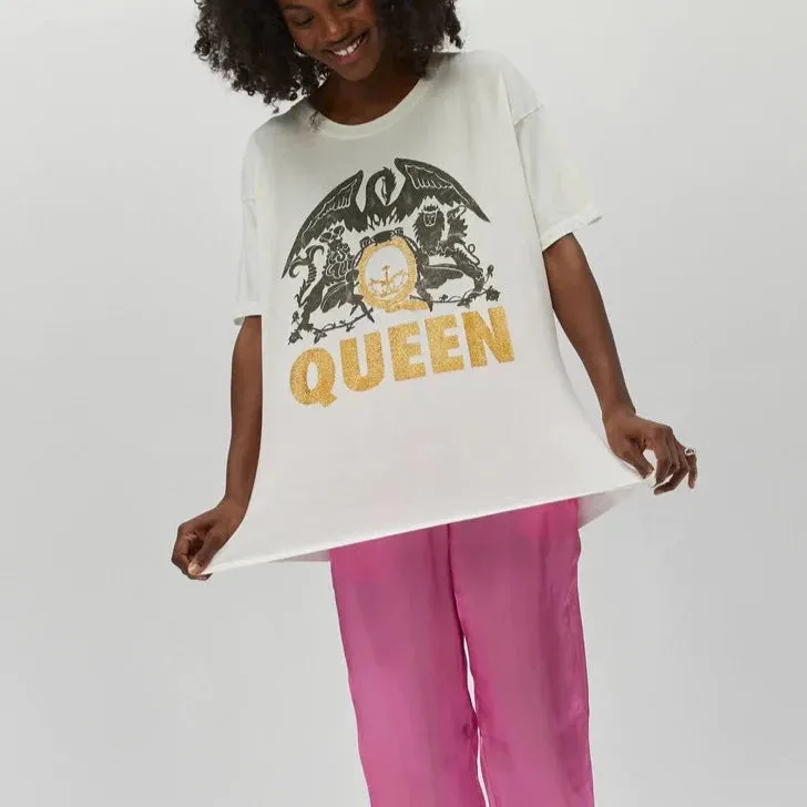 Queen Glitter Tee (White)