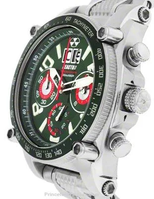 Reactor Warp Chronograph with Tachymeter - Racing Green - Steel Bracelet - Date