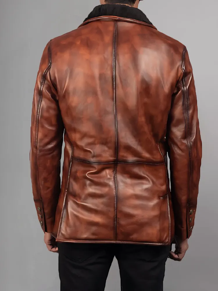 Rocky Brown Fur Leather Coat