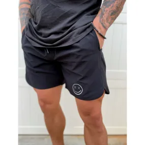 Salty Savage "OG Smile" Wave Cut Hybrid Training Shorts | Black