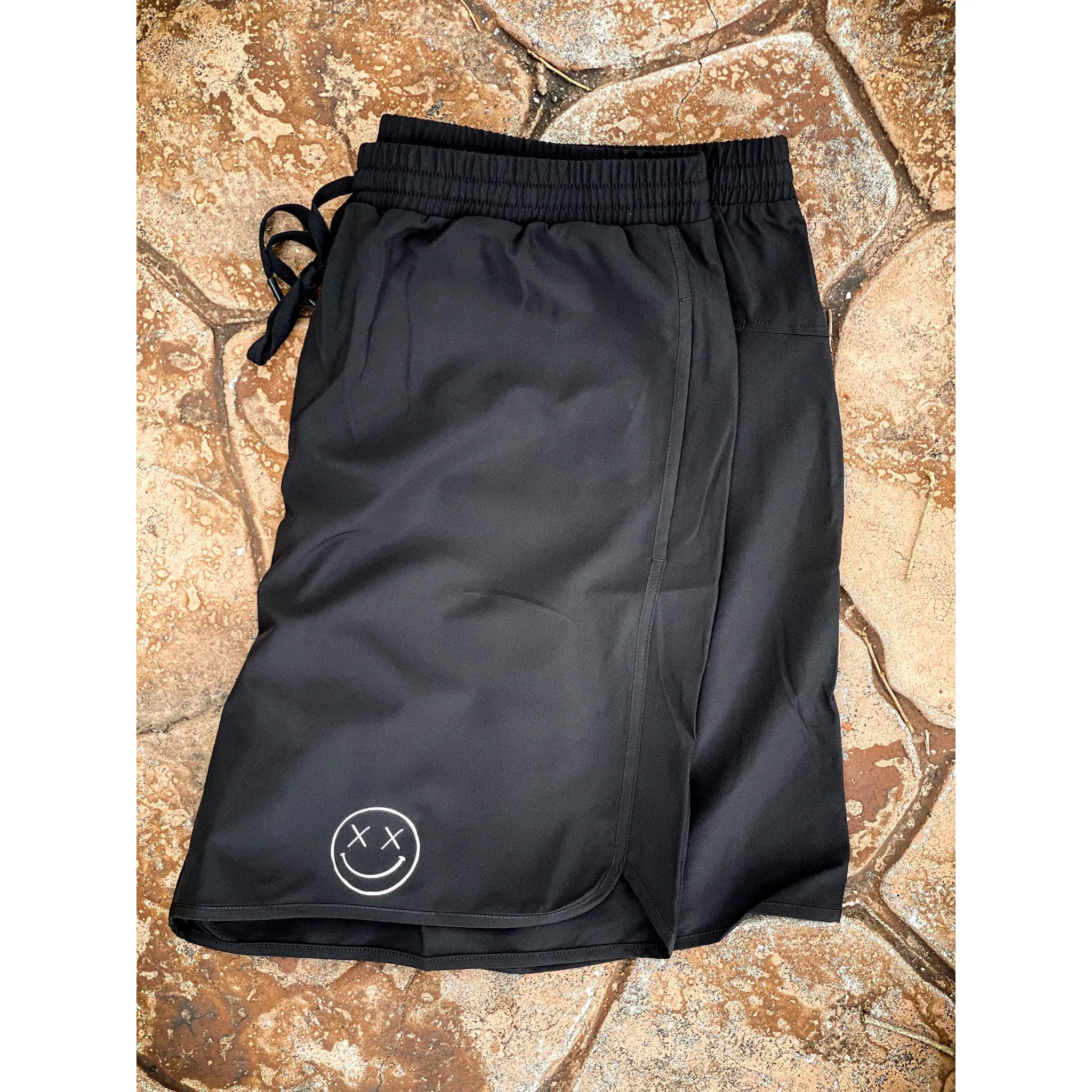 Salty Savage "OG Smile" Wave Cut Hybrid Training Shorts | Black