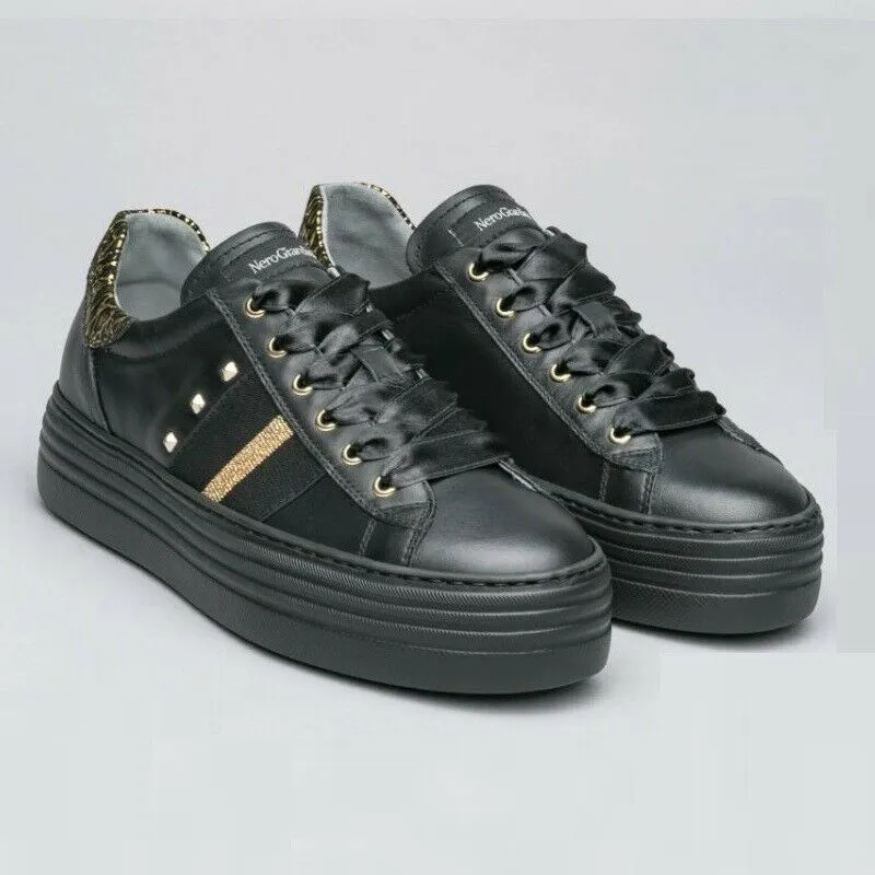 Scarpe donna NeroGiardini - Art. I013370D 100 - sneakers pelle nero casual