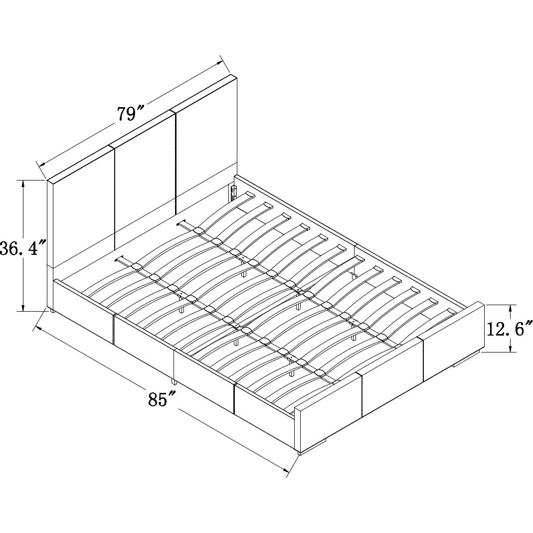 Solid Manufactured Wood White Standard Bed Upholstered With Headboard