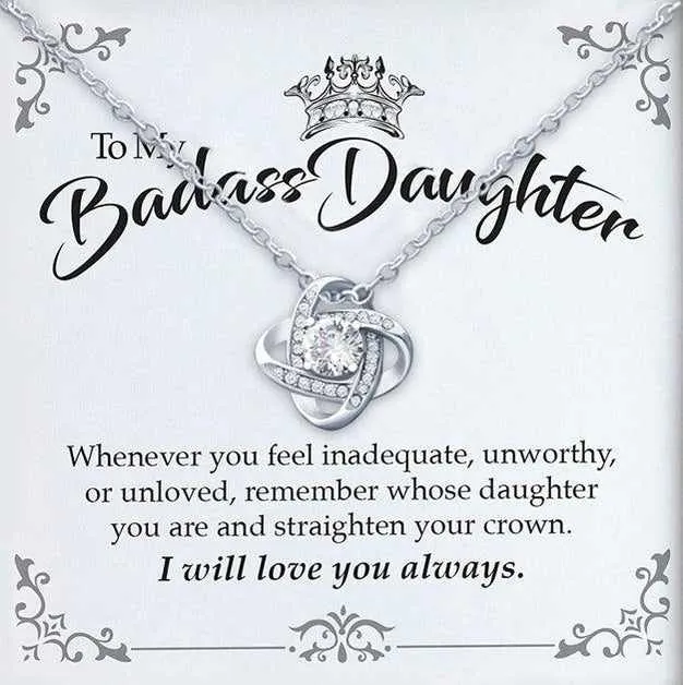 To My Badass Daughter - Luxe Crown Necklace Gift Set-