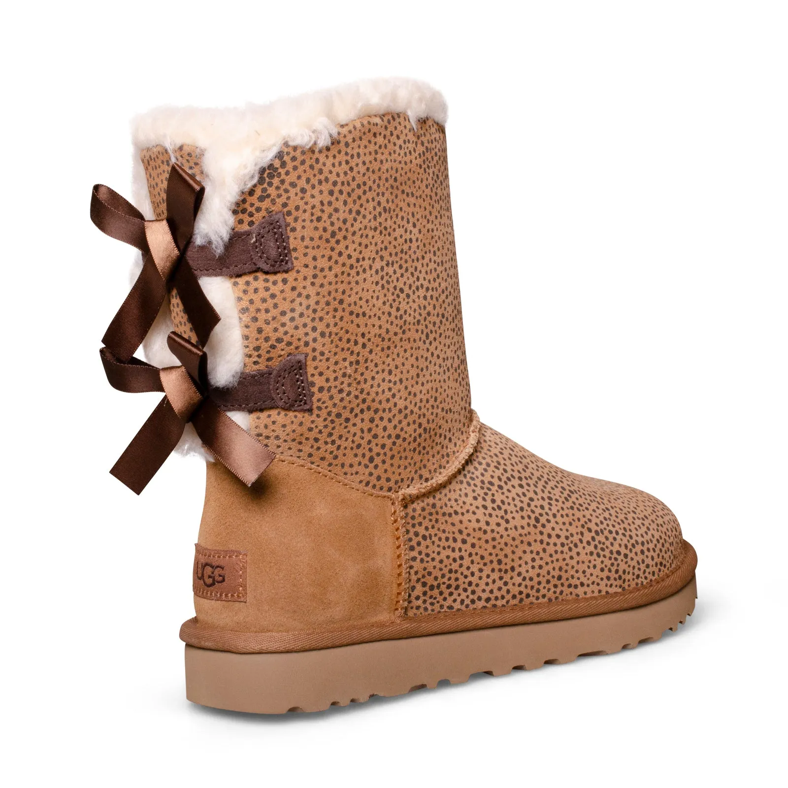 UGG Bailey Bow Micro Cheetah Chestnut Boots - Women's