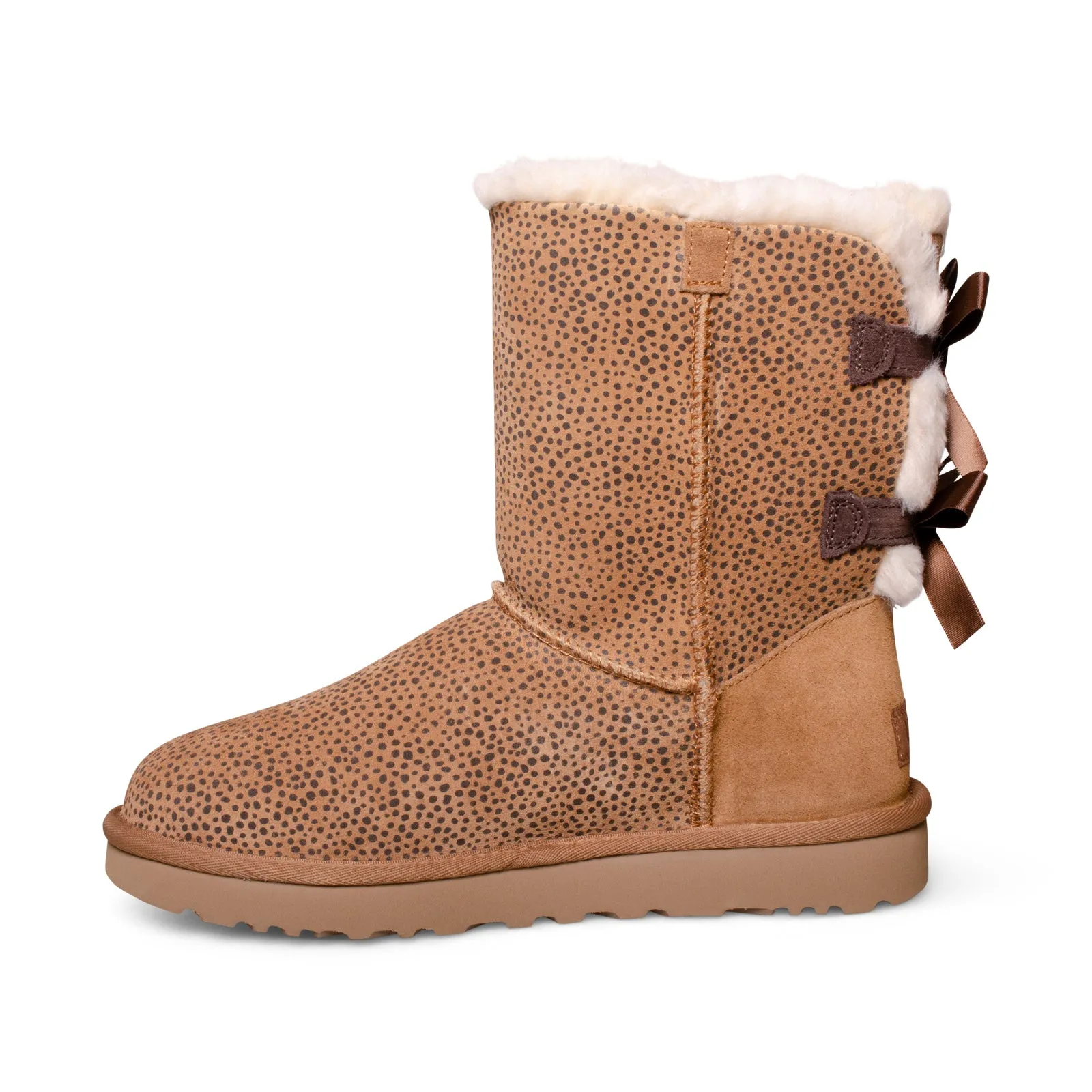 UGG Bailey Bow Micro Cheetah Chestnut Boots - Women's