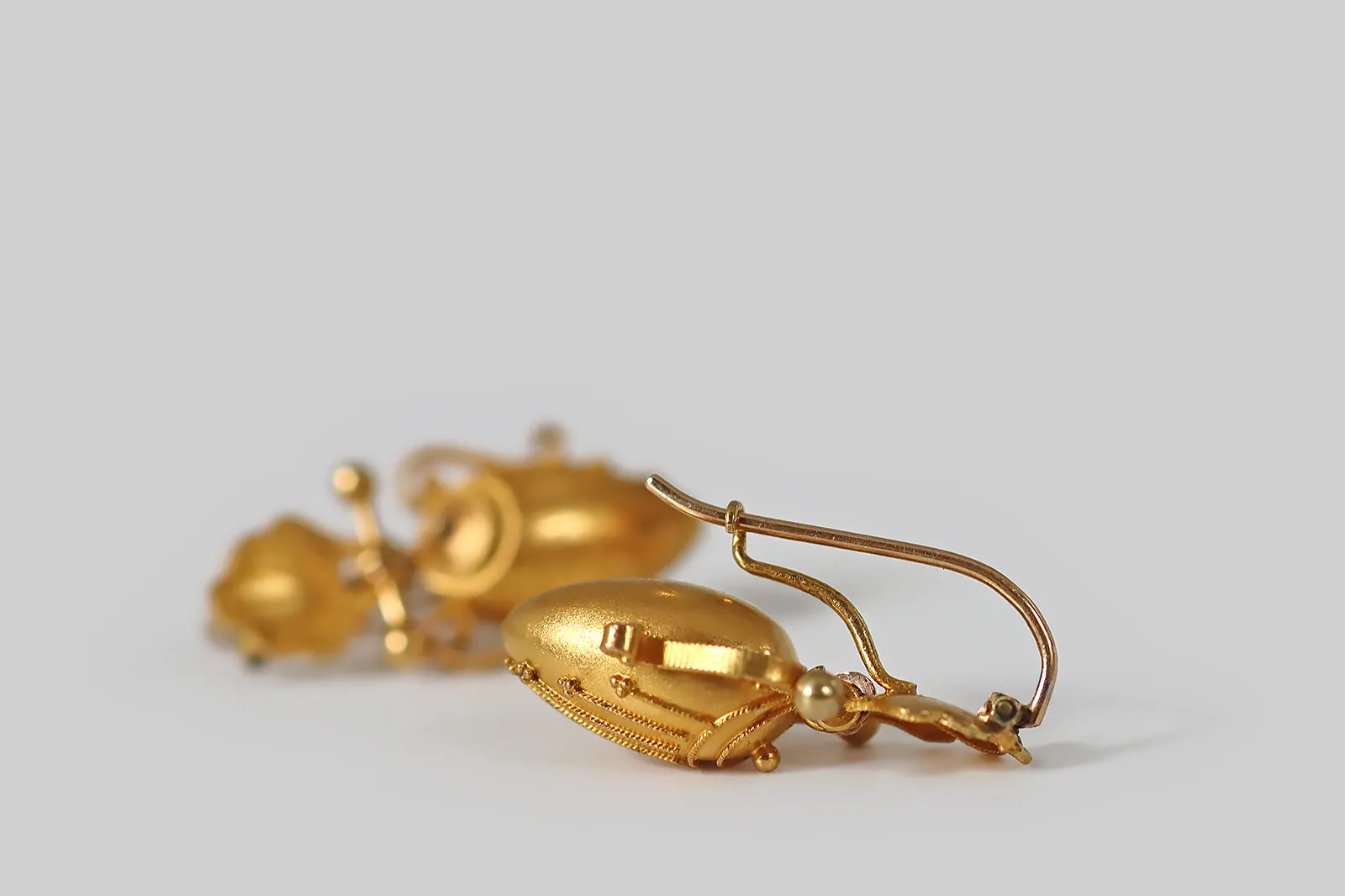 Victorian Etruscan Revival Amphora Earrings