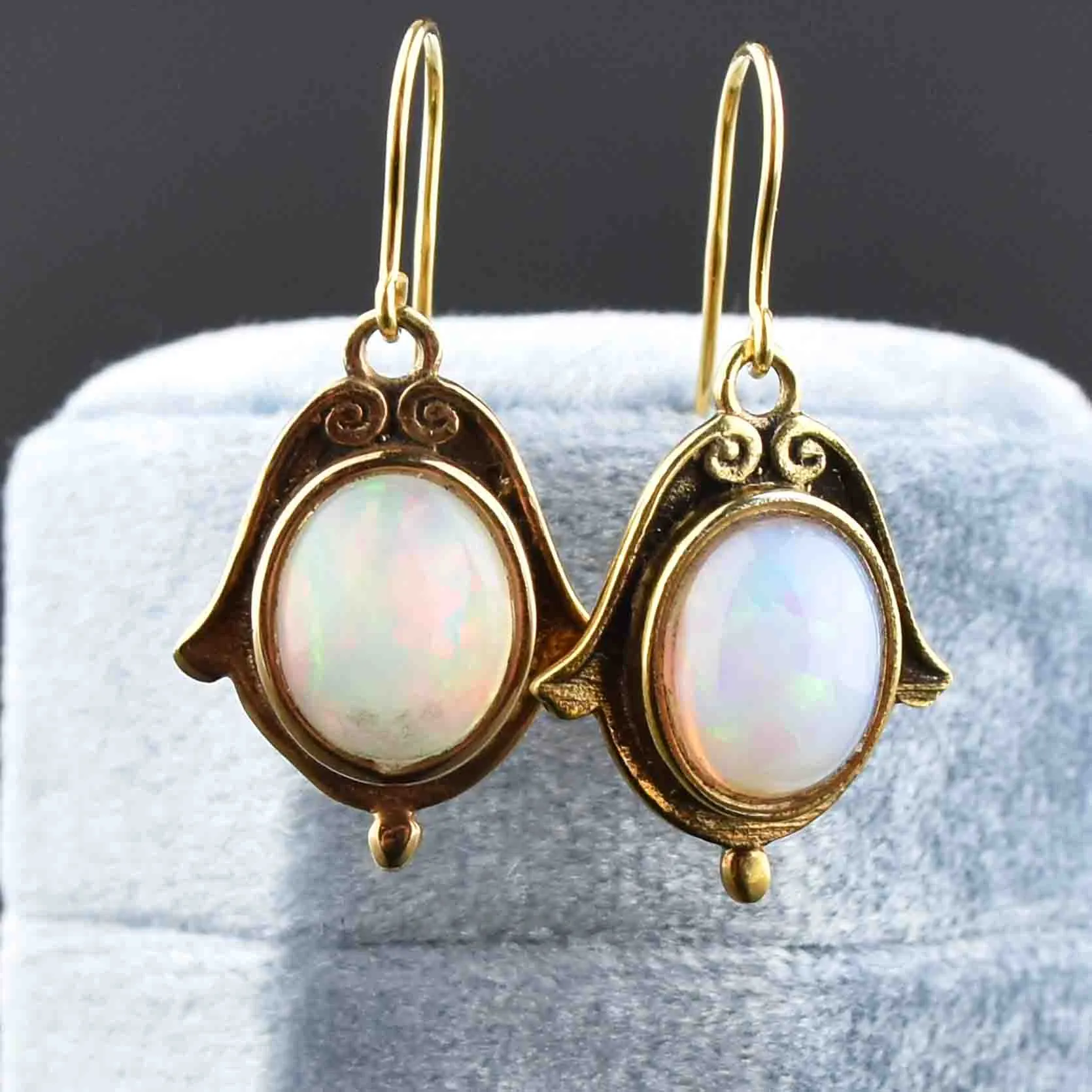 Vintage Art Nouveau Style Opal Earrings