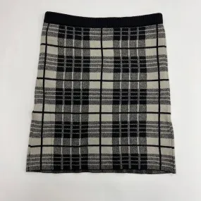 Women's Knit Fitted Plaid Design Solid Skirt