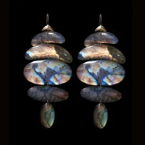 XL Large Totem Labradorite Earrings