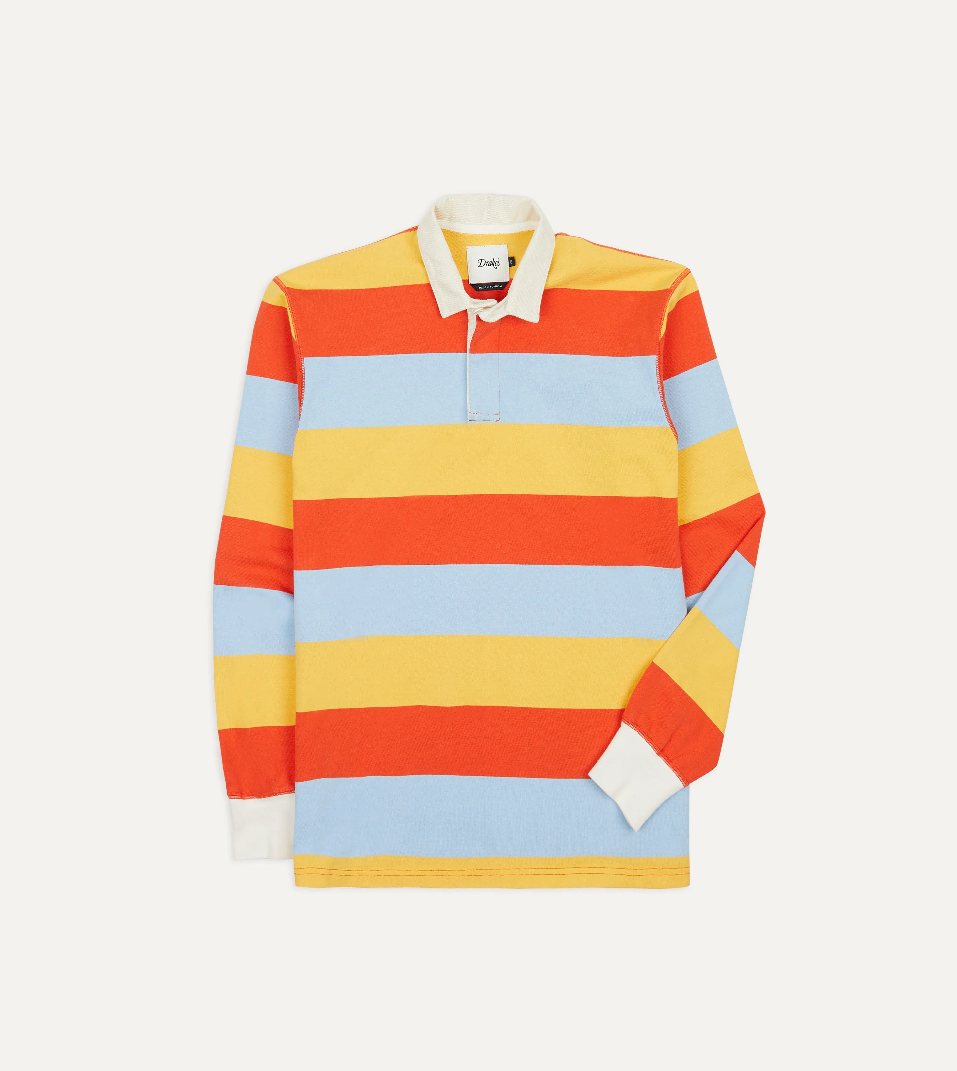 Yellow, Blue and Red Stripe Cotton Rugby Shirt