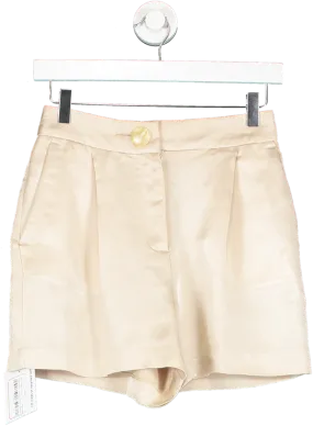 ZARA Cream Satin Shorts UK XS