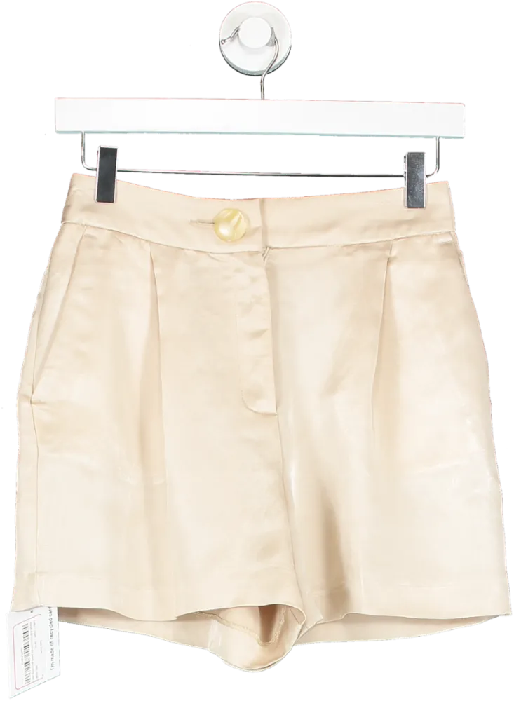 ZARA Cream Satin Shorts UK XS